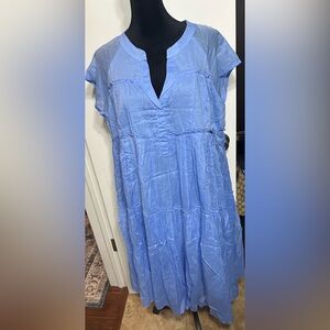 HOLIDAY Blue Tiered Boho women’s dress